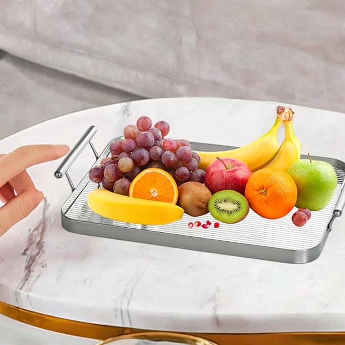 Tray for Serving Fruits and Teas with Cup Holder for Cafes and Restaurants, S