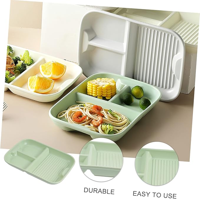 Cabilock Ceramic Breakfast Plate Separated Dinnerware for Boys and Girls Adults Ration Food Microwave Safe Dishwasher Safe