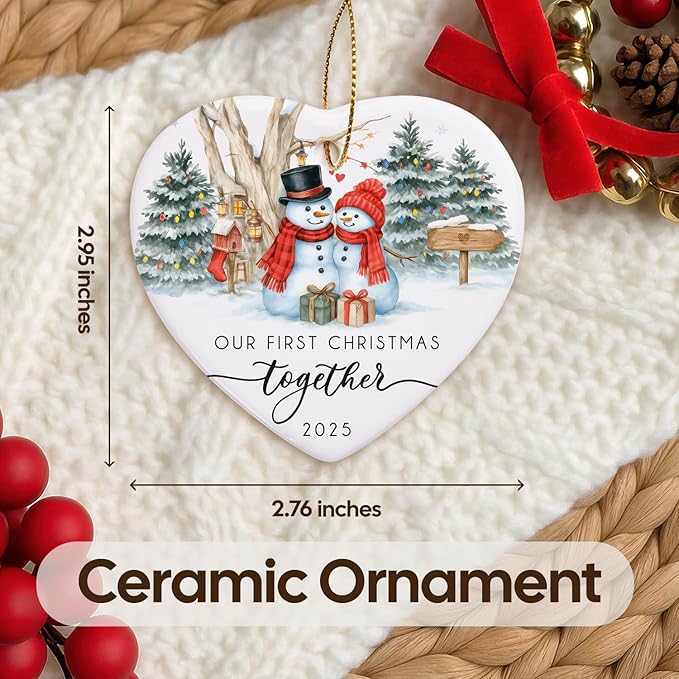 NewEleven Couple Gifts - Our First Christmas Ornament 2025 for Him, Her, for Couple - Newlywed Gift, Meaningful Present from Wife, Husband - Christmas Ornament