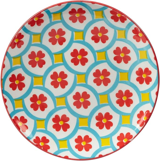 Certified International Damask Floral 6" Canape/Luncheon Plates, Assorted Designs, MULTI COLOR, Large, Set of 6