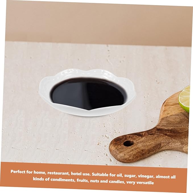 PRETYZOOM 2pcs Ceramic Plate Decorative Sauce Bowl Multi-functional Small Bowl for Oil Sushi