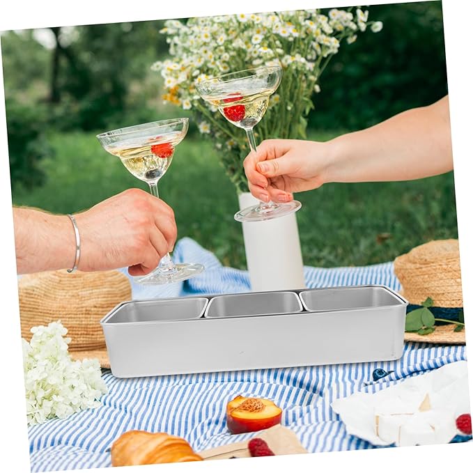 Happyyami 1Set Portable Snack Serving Tray Multi Grid Dried Fruit Snack Box for Outdoor Picnics Elegant Catering Compact Design