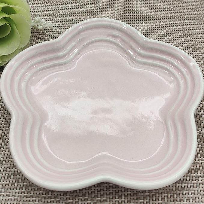 Small Ceramics Dish in Elegant Plums Blossoms Styles Multiple Color Appetizer Plates Perfect for Kitchen Dining Setting Flower Dish