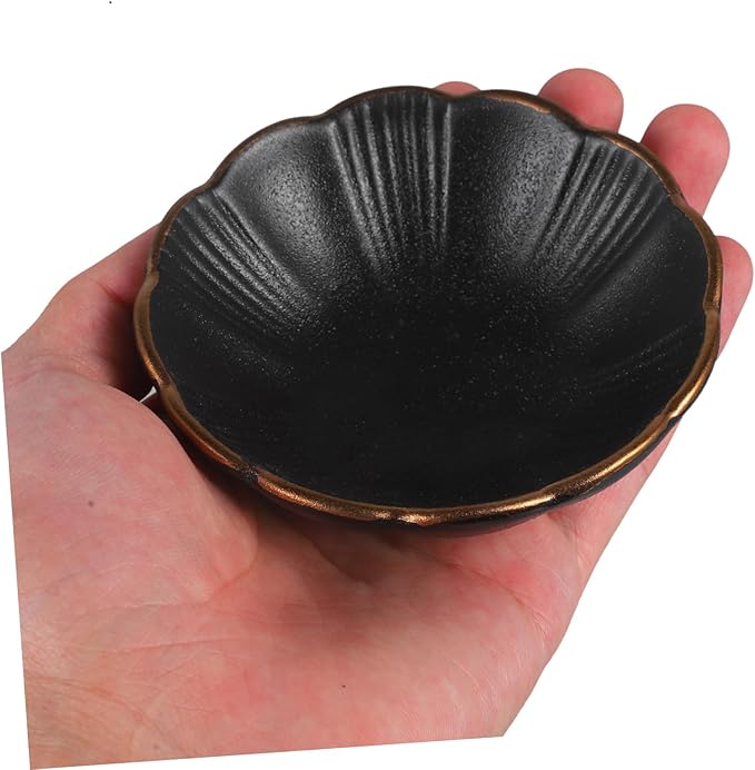Healifty 1pc Ceramic Sauce Dish Rim Appetizer Plate for Dipping Sauces for Catering and Restaurants Easy to Clean Frosted Bottom for Stability