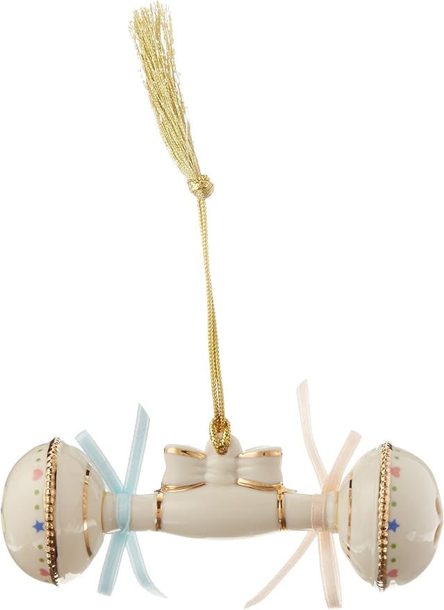 Lenox Annual China Ornaments 2017 Baby's 1st Christmas Rattle