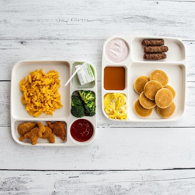 Nordic Ware Divided Meal Tray, Set of 2, White, Microwave Safe Polypropylene