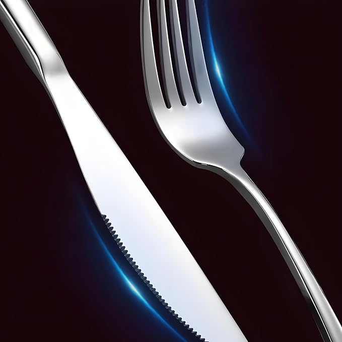 20-Piece Stainless Steel 18/10 Silverware Set for 4 – Heavy Duty, Dishwasher Safe Flatware with Long-Lasting Mirror Shine, Premium Cutlery Tableware for Everyday Dining and Gifting