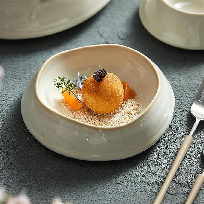 Pasta Bowls Appetizer Plates Ceramic Serving Plate Home Pasta Plate Dessert Plate Snack Bowl Cake Bowl Salad Bowl Appetizer Plate Kitchenware Dining Serving Plates for Parties