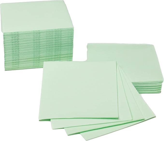 AMERICAN HOMESTEAD Cocktail Napkins - Premium 4.75"x4.75" Disposable Linen-Like Beverage Napkins - Bulk Square Party Bar Serviettes for Weddings, Parties, Events, and Daily Use - 100 Count - Pistachio