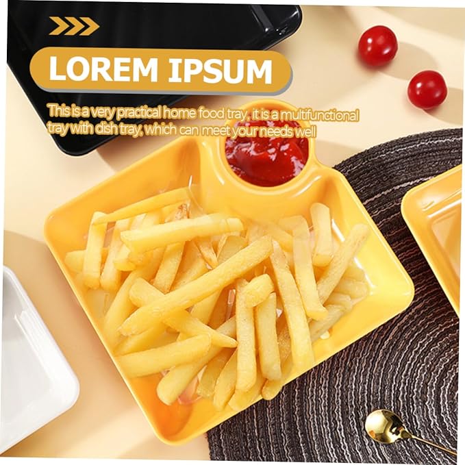 PRETYZOOM 3Pcs Square Food Serving Trays Versatile Sushi and Appetizer Trays for Home Restaurant and Cafeteria Use