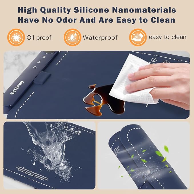 Food Graphene Warmer,24in Portable Warming Trays for Buffets Party,Fast Heating Within 10 Seconds,6-Speed Temperature Regulation,Easy to Clean,Suitable for Gatherings Giving