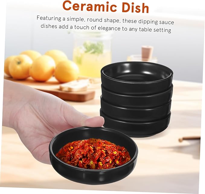 6pcs Japanese Style Ceramic Dipping Dishes Plates for Sushi Sauces and Appetizers Non-stick Tableware for Parties and Family Meals