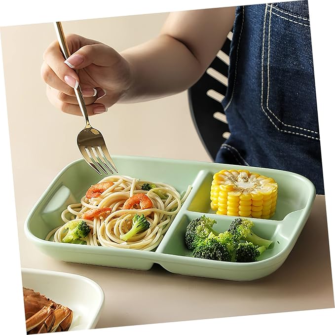 Divided Plate Ceramic Serving Tray Boys and Girls Tableware Breakfast Dish Multi-functional Easy to Clean