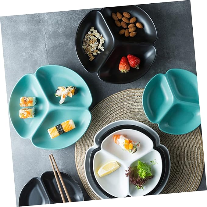 Multifunctional Ceramic Divided Serving Plate Fruit Chips Platter Appetizer Storage Tray Safe Easy to Clean