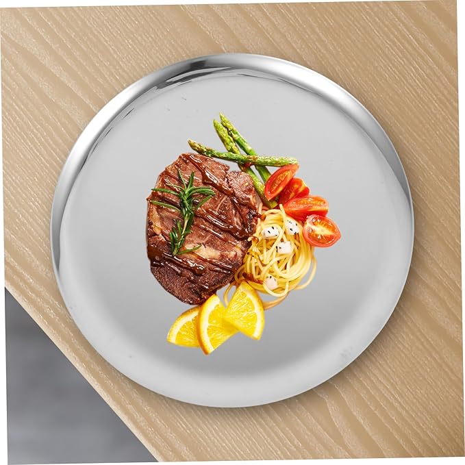 Cabilock Stainless Steel Barbecue Plate Large Serving Platter Fruit Platter Tray for Parties Serving Tray