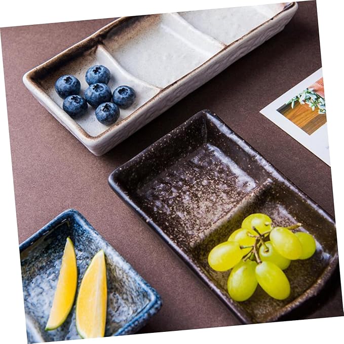 ABOOFAN Home Use Ceramic Seasoning Dish Appetizer Plates Mocha Color Flavor Dish for Sauces Condiments and Snacks for Home Restaurants and Catering