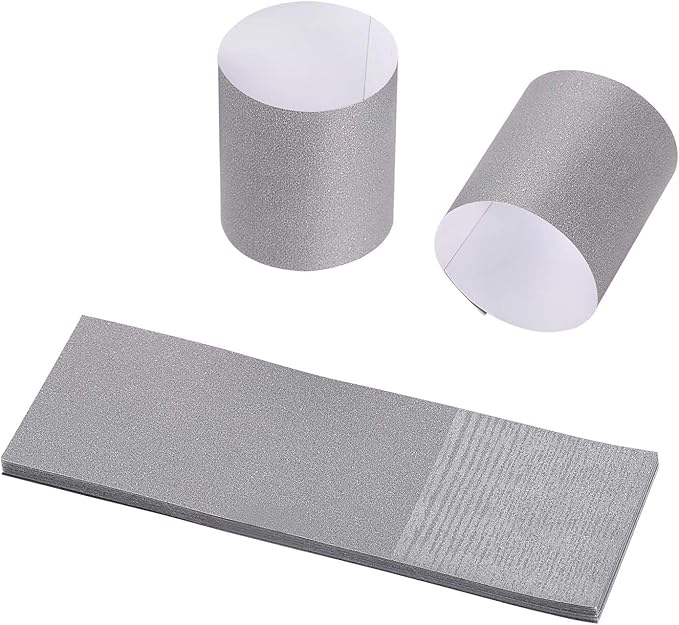 Gmark Paper Napkin Band Box of 2500, Paper Napkin Rings self Adhesive (Grey) GM1106