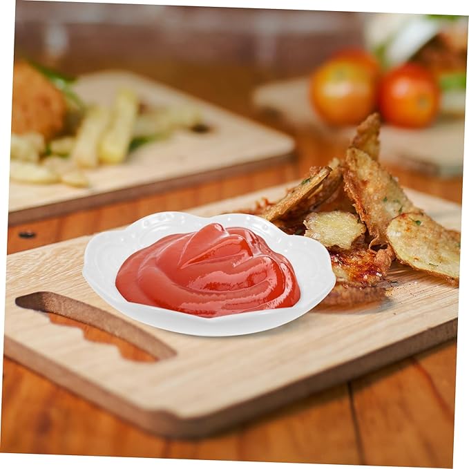 2pcs Porcelain Dipping Sauce Dish Elegant Ceramic Appetizer Plates for Sauces Seasoning Snacks Stackable Easy to Clean for Home Parties
