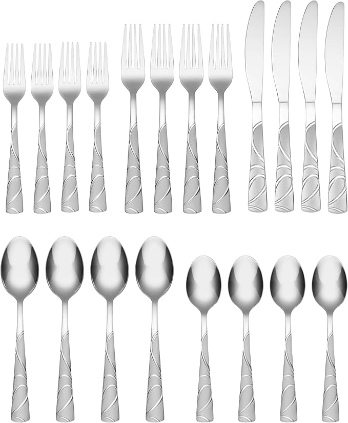Cambridge 420620CBW12 Sasha Sand 20-Piece Flatware Set
