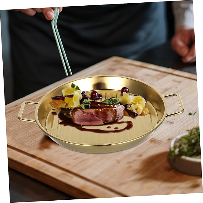 Mobestech Metal Salad Snack Plate Serving Bowls Grilling Baskets Bbq Grill Tray Stainless Steel Serving Tray Plate