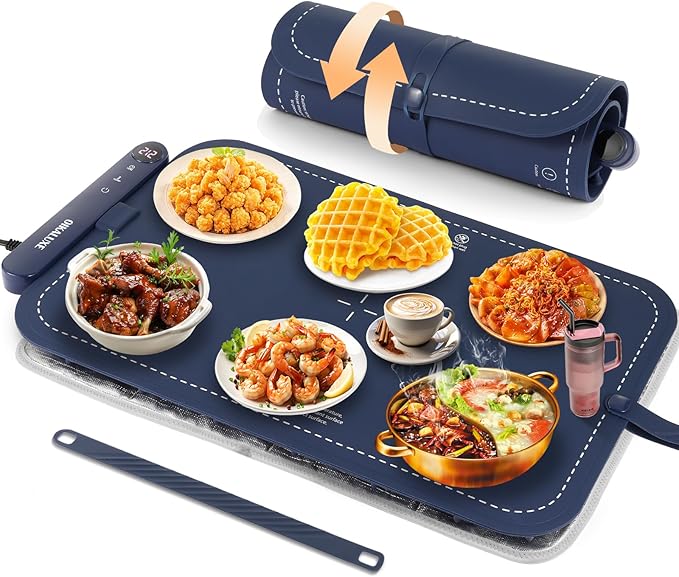 Food Graphene Warmer,24in Portable Warming Trays for Buffets Party,Fast Heating Within 10 Seconds,6-Speed Temperature Regulation,Easy to Clean,Suitable for Gatherings Giving