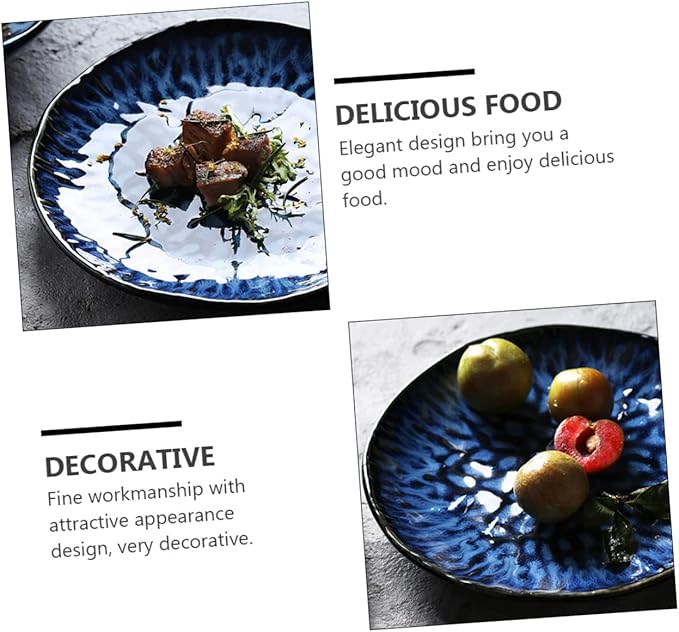 Ciieeo 1pc Vintage Looking Ceramic Plate Stylish Western Food Serving Great for Everyday Meals Banquets Celebrations