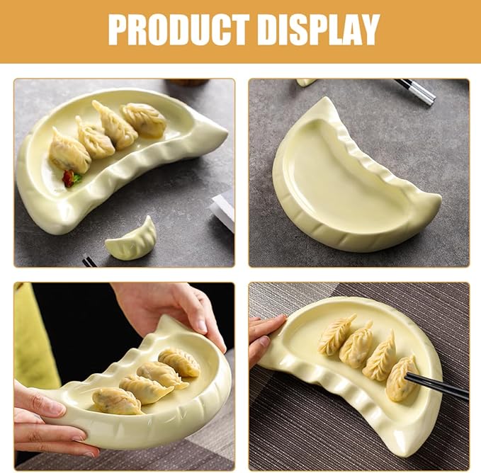 Ceramic Dumpling Plates Dinnerware Set Snack Plates for Appetizers Farmhouse Style