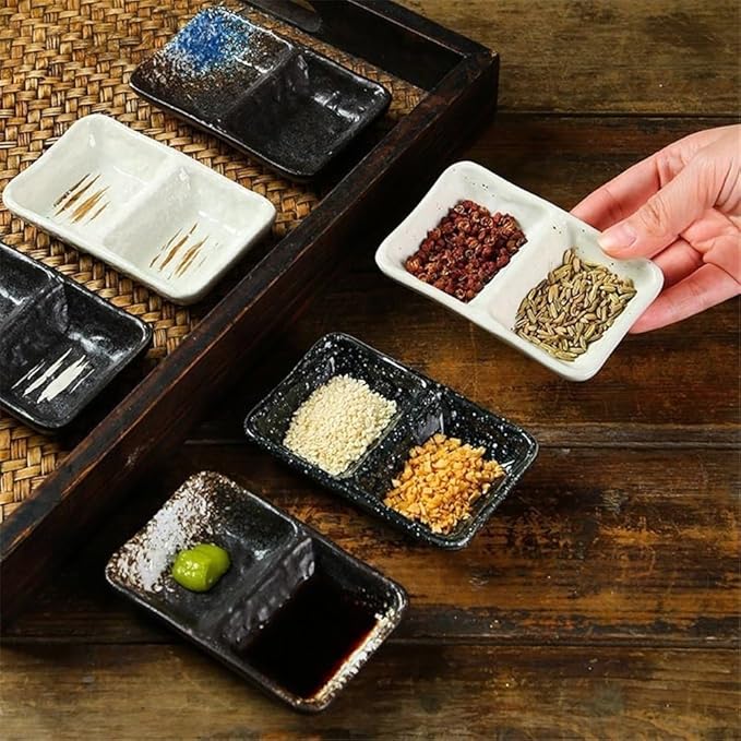 snack plate Ceramic Serving Platters Appetizer Trays Snack Dishes Divided Sauce for Restaurant Kitchen soup bowl