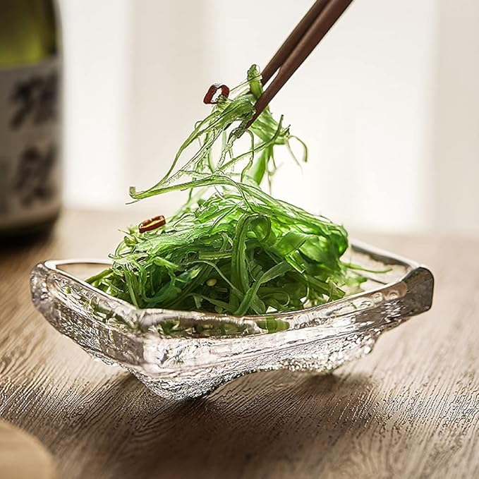 Dipping Sauce Bowls Appetizer Bowls Hammered Glass Plate Sushi Plate Sashimi Plate Household Dip Plate Mustard Plate Cooking Seasoning Plate Snack Plate Ceramic Dip Bowls Dipping Sauce Bowls