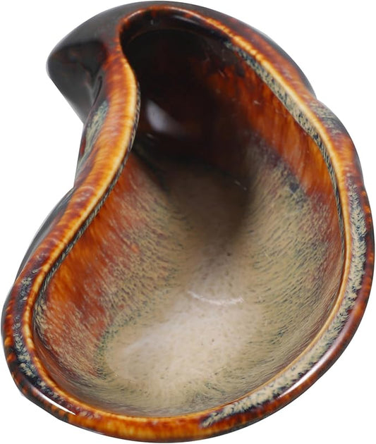 GLEAVI Ceramic Oyster Serving Dish Vintage Style Small Plate Food Serving Platter for Sushi Appetizers and Desserts Elegant Ceramic Dish