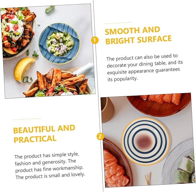 4pcs Ceramic Sauce Dishes Japanese Style Mustard Plates for Dipping Assorted Appetizer Plates for Condiments and Side Dishes