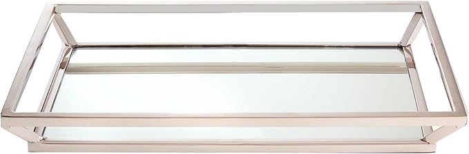 Elegance Beam Mirrored Tray-12 x 6 3/4