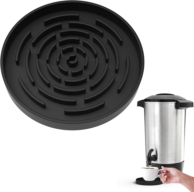 Drip Pan Compatible with Hamilton Beach Coffee Urn, 1 Pack Black Silicone Drip Mat for Elite Gourmet SYBO and Other Beverage Dispenser