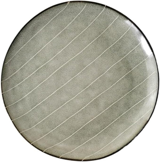 SONGCHAO Party Supplies Plate Ceramic Household Dishes Breakfast Lunch Dinner Afternoon Tea Steak Household Commercial Kitchen Fruit Tray Party Plates (Color : 008)