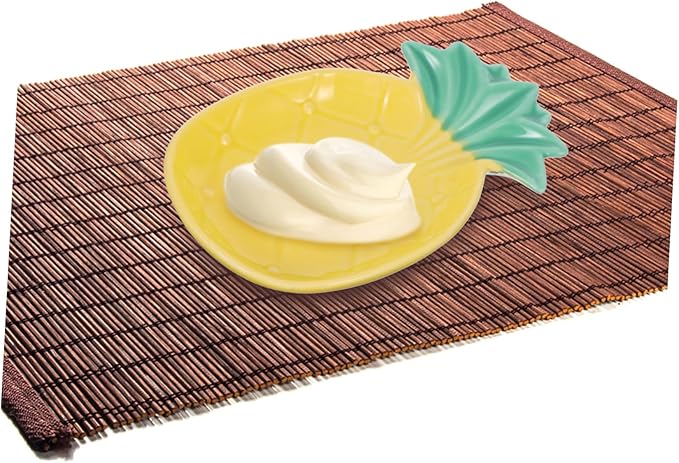 2Pcs Small Pineapple Shaped Ceramic Seasoning Dish Stylish Soy Sauce and Vinegar Plates Appetizer and Flavor Dish for Side Sauces Kitchen Decor