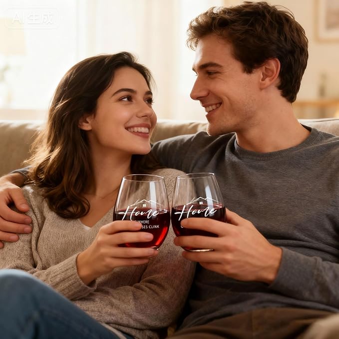 AW BRIDAL House Warming Gifts New Home Wine Glasses and Decanter Set, 2025 Closing Gifts for Home Buyers and Homeowner, New Apartment Gift Basket for Women Friend, First House Gift for Couple Newlywed