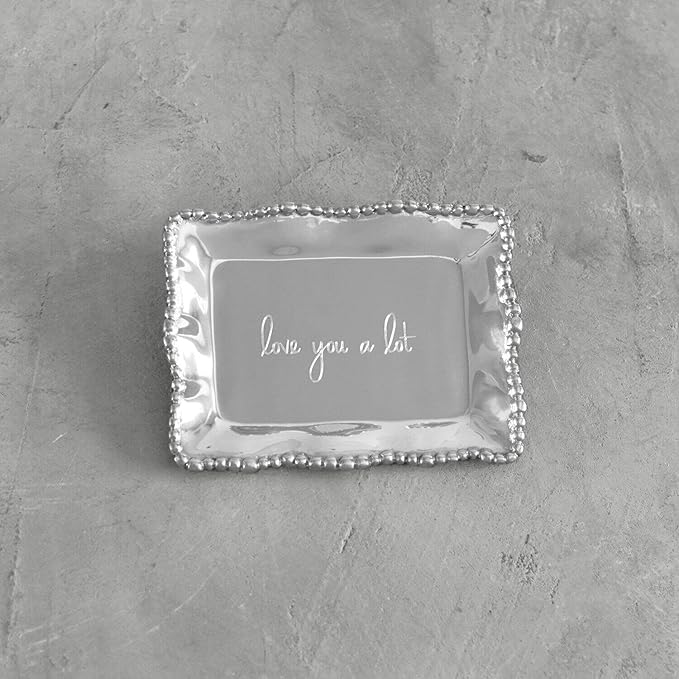 Beatriz Ball GIFTABLES Organic Pearl rect Engraved Tray- Love You a lot