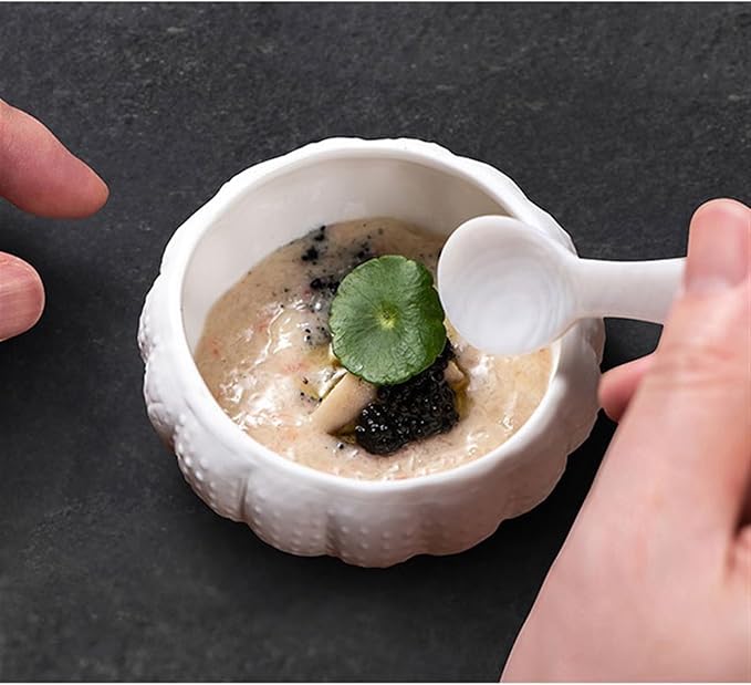 Sauce Dish Creative Oyster Shell Shape Ceramic Plate Upscale Restaurant Personalized Dessert Plate Dipping Bowl Appetizer Plate Snack Plate(A)