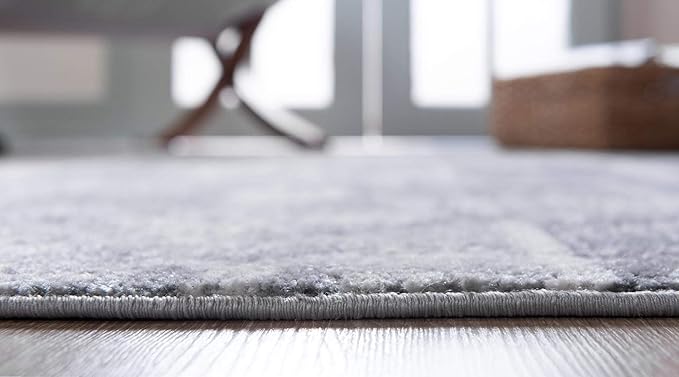 Rugs.com Oregon Collection Rug – 9' x 12' Gray Low-Pile Rug Perfect for Living Rooms, Large Dining Rooms, Open Floorplans