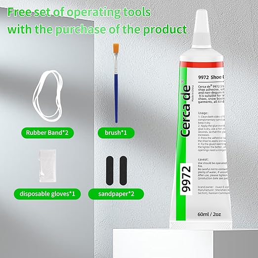 Shoe Glue Heavy Duty，Shoe Sole Repair Adhesive，Clear, Waterproof, high Strength, Strong Shoe Glue for Sneakers, Leather Shoes, Hiking Shoes, Boots, Sandals, 2oz.