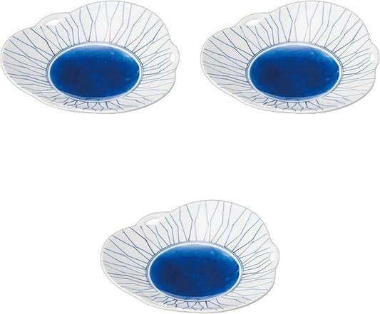 Set of 3, Hand-Made Goth Appetizer Plate, 7.9 x 7.9 x 1.7 inches (20 x 20 x 4.3 cm) | Setomonohonpo