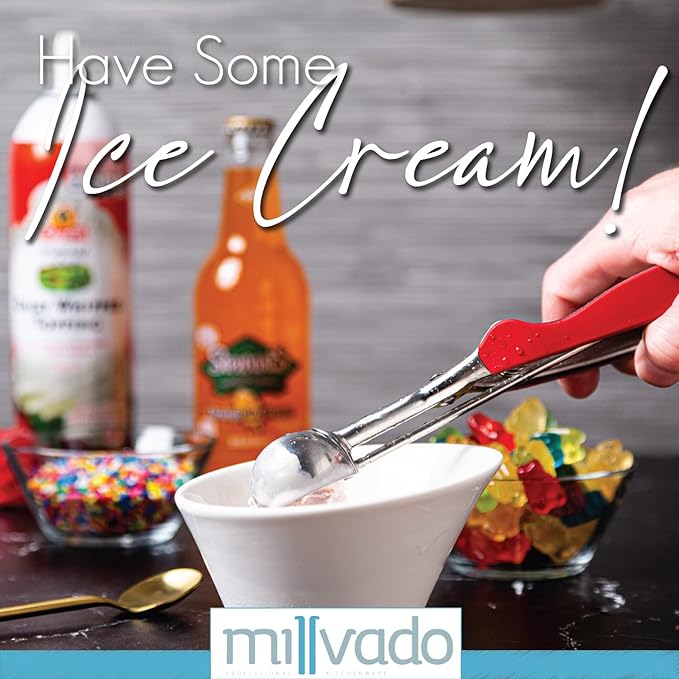 Ice Cream Scooper With Trigger: Stainless Steel Round Food Scooper For Ice Cream, Cookie Dough, Melon, Etc. - Food Disher With Comfy Grip And Release Trigger - 1 Ounce Small Scooper