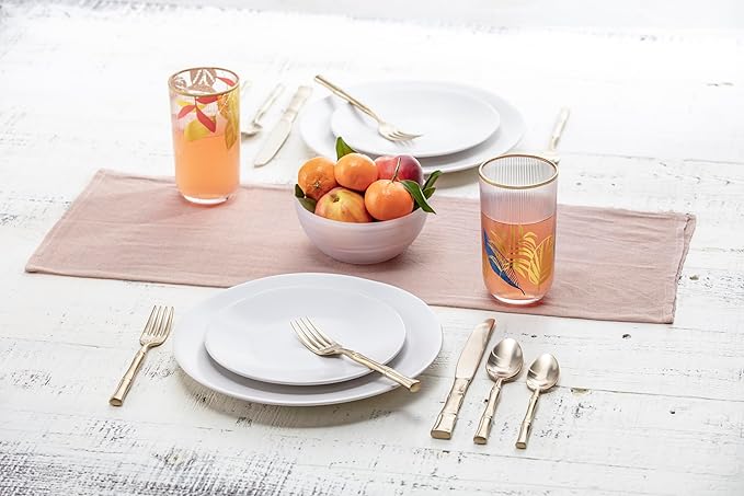 Fortessa Royal Pacific 18/10 Stainless Steel, 5 Piece Flatware Set (Service for 1), Brushed Champagne