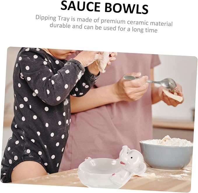 PRETYZOOM Ceramic Sauce Bowl Elegant Seasoning Dish Spice Container for Home Restaurant Use