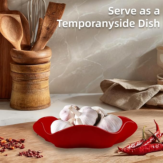 Funny Ceramic Spoon Rest for Kitchen Counter Stove Top, 5.8 Inch Heat-Resistant Utensil Holder for Cooking, Spoons, Ladles, Tongs, Cute Kitchen Decor, Housewarming Gift for Women Men (Red)