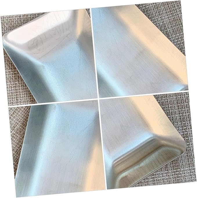 Cabilock Stainless Steel Plate Napkin Holder Diner Napkin Dish Silver Plate Trays for Hotel Bar