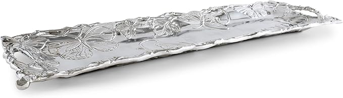 Arthur Court Designs Aluminum Butterfly Oblong Tray 18.5 inch x 6 inch