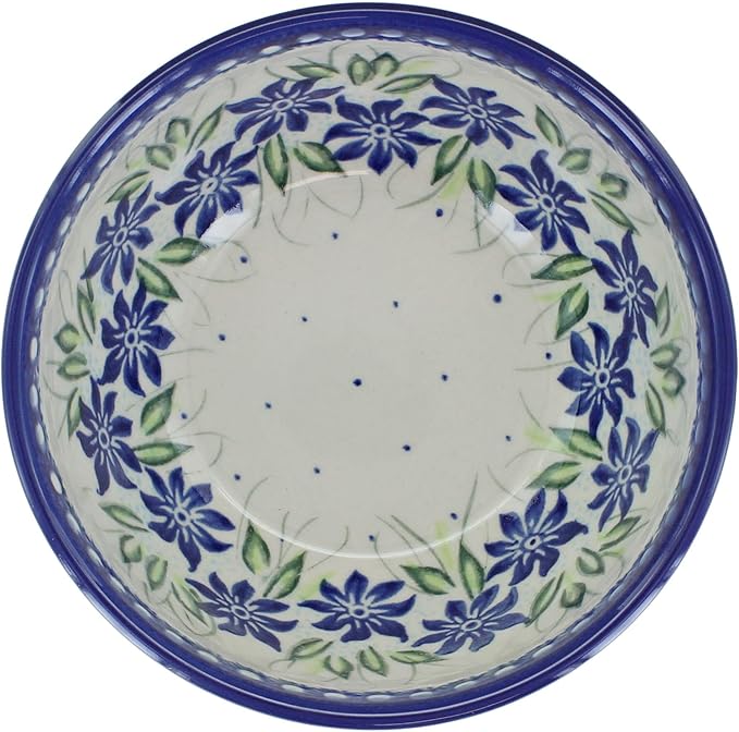 Blue Rose Polish Pottery - Blue Sierra Dessert Bowl - 5" Diameter - Perfect Bowl for Desserts, Appetizers, and Snacks