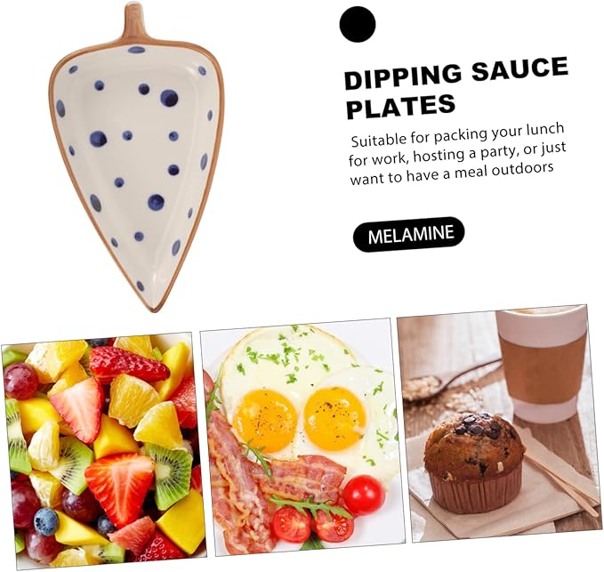 Alipis Ceramic Leaf-shaped Appetizer Plate Hand-painted Dish for Dipping Sauces and Serving Snacks Versatile Tableware for Home and Restaurant Use