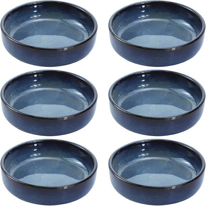 Colias Wing 3.5 Inch Vintage Style Kiln Glazed Ceramic Side Dishes - Korean Bowls - Set of 6